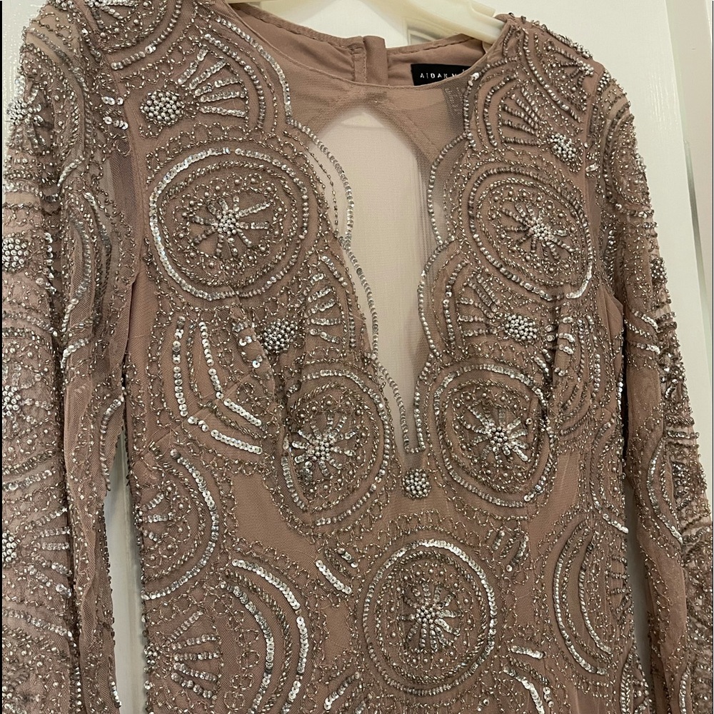 Long Sleeve Embellished Dress Sequin